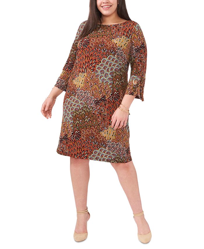 Msk Plus Size Printed Jersey Shift Dress Macys 