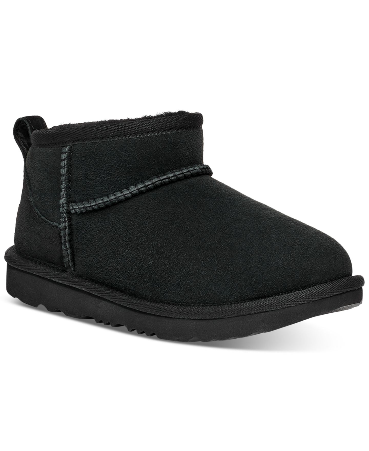 Детские ботинки UGG® Classic Ultra Mini Twinface Sheepskin Booties, цвет: Чёрный — фото 1