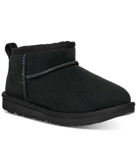 Детские ботинки UGG® Classic Ultra Mini Twinface Sheepskin Booties, цвет: Чёрный