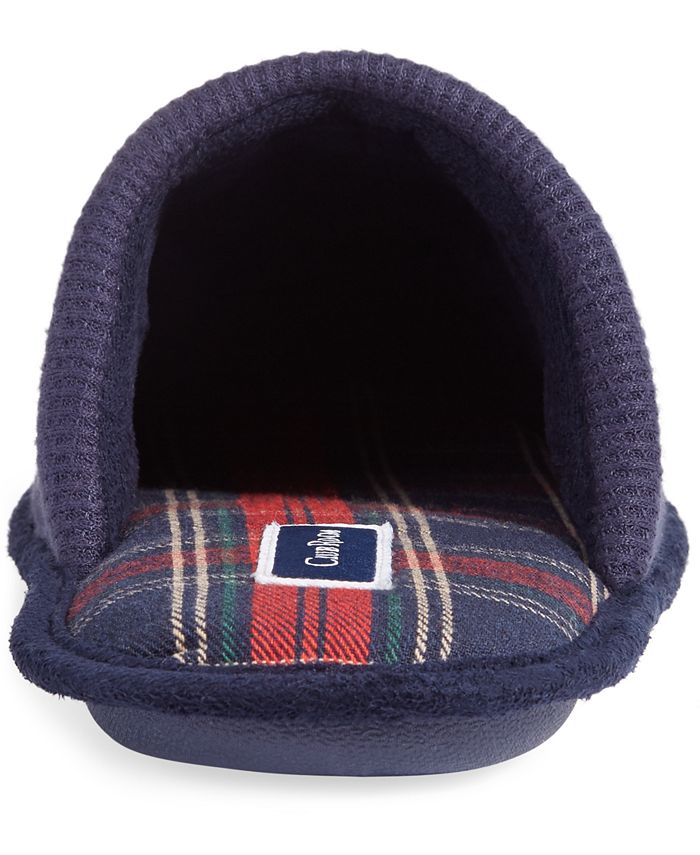 Club Room Men's Very Merry WaffleKnit Embroidered Mule Slippers