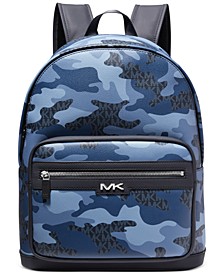 Men's Faux Leather Camo Logo Backpack 