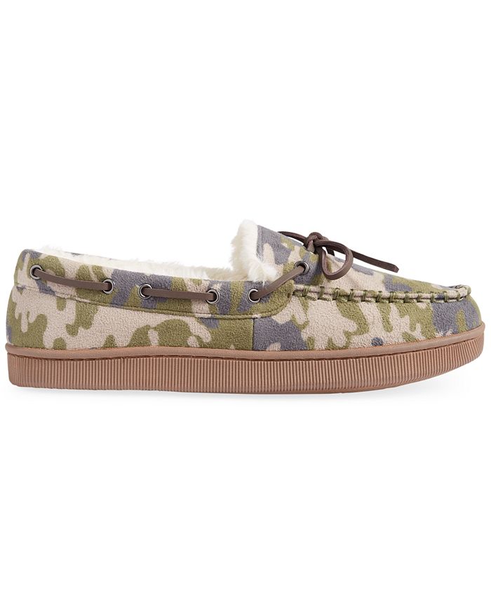 Macy's Club Room Men's Camouflage Moccasin Slippers with FauxFur