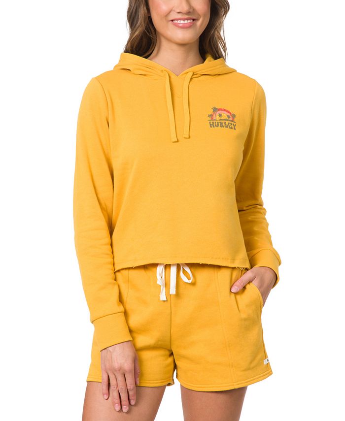 Yellow hurley hoodie top
