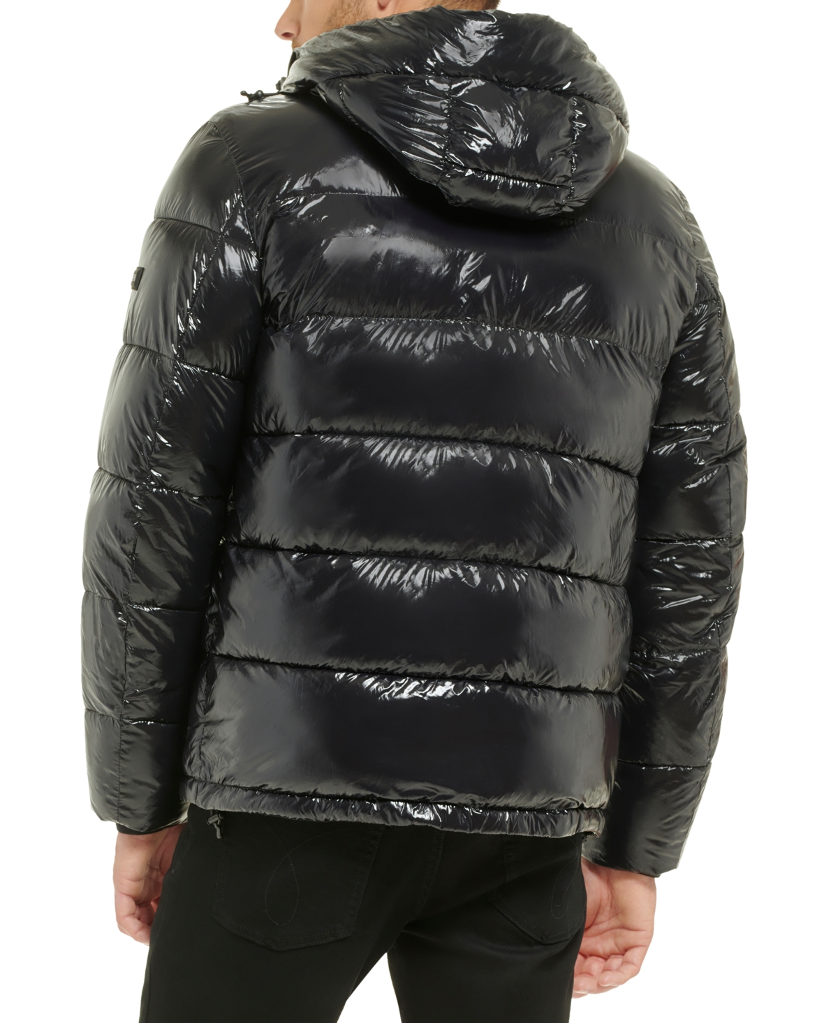 Calvin Klein Men's High Shine Hooded Puffer Jacket