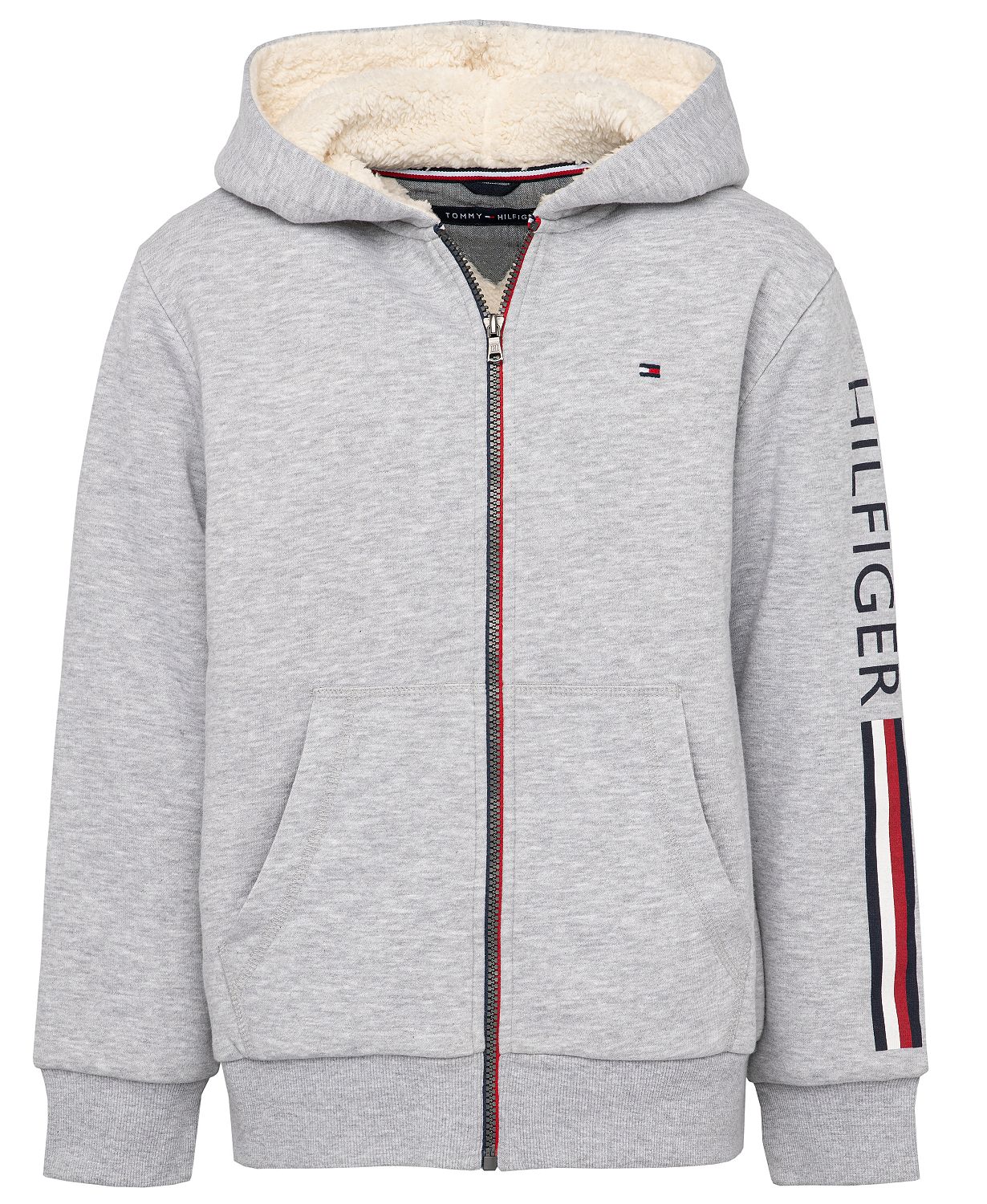 Little Boys Signature Stripe Sherpa Long Sleeves Hoodie