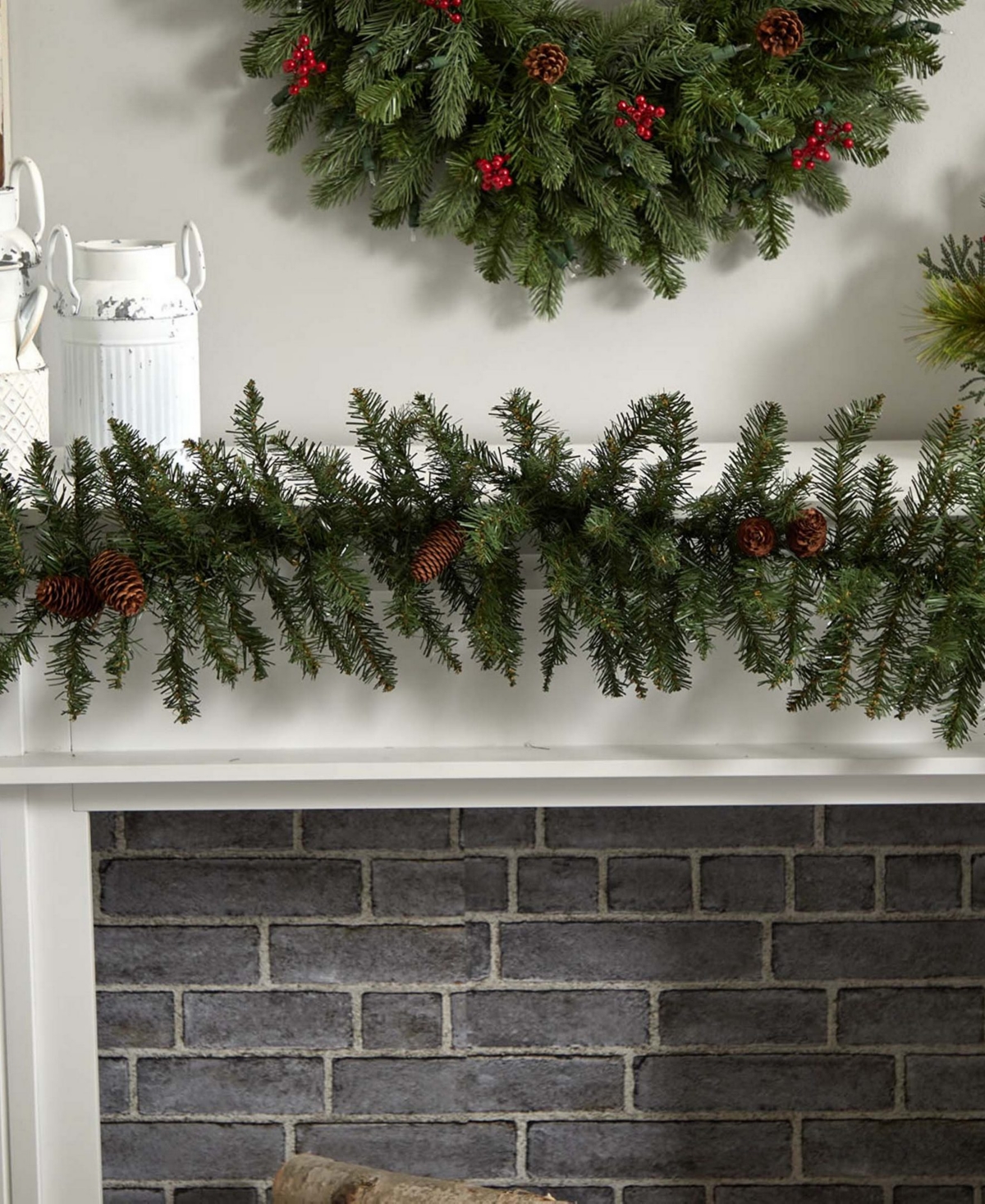 Nearly Natural Mixed Alaskan Pines and Pinecones Artificial Christmas Garland