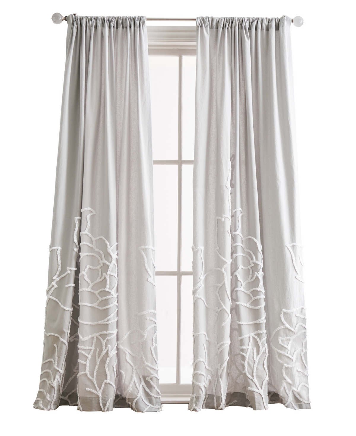 Peri Home Chenille Rose Pole Top 2-Piece Curtain Panel Set