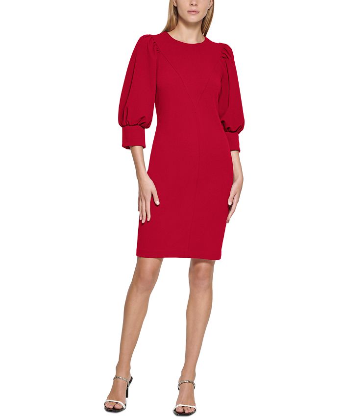 Calvin klein embellished store puff sleeve dress