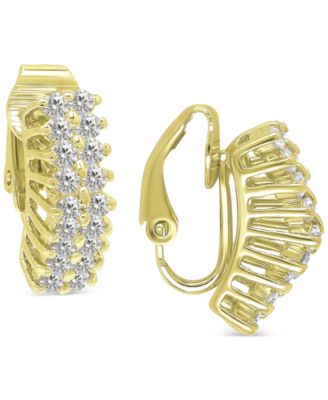 Cubic Zirconia Clip-On Hoop Earrings, Created for Macy's