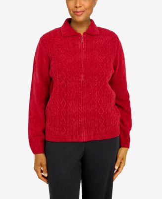 Alfred dunner chenille 2025 cardigan sweater