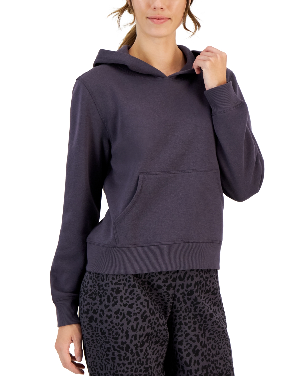 Women's Solid Sweatshirt Hoodie, Created for Macy's - Tartan Blue