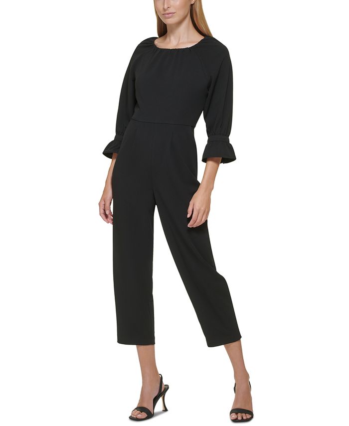 Calvin Klein BoatNeck ScubaCrepe Jumpsuit Macy's