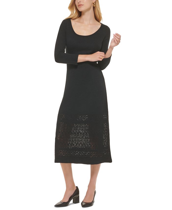 Scoop Neck Sweater Midi Dress main image 1