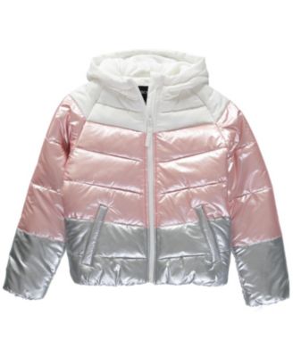 Big Girls Tricolor Metallic Puffer 
