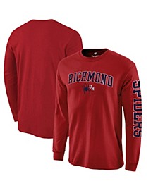 Men's Branded Red Richmond Spiders Distressed Arch Over Logo Long Sleeve T-shirt