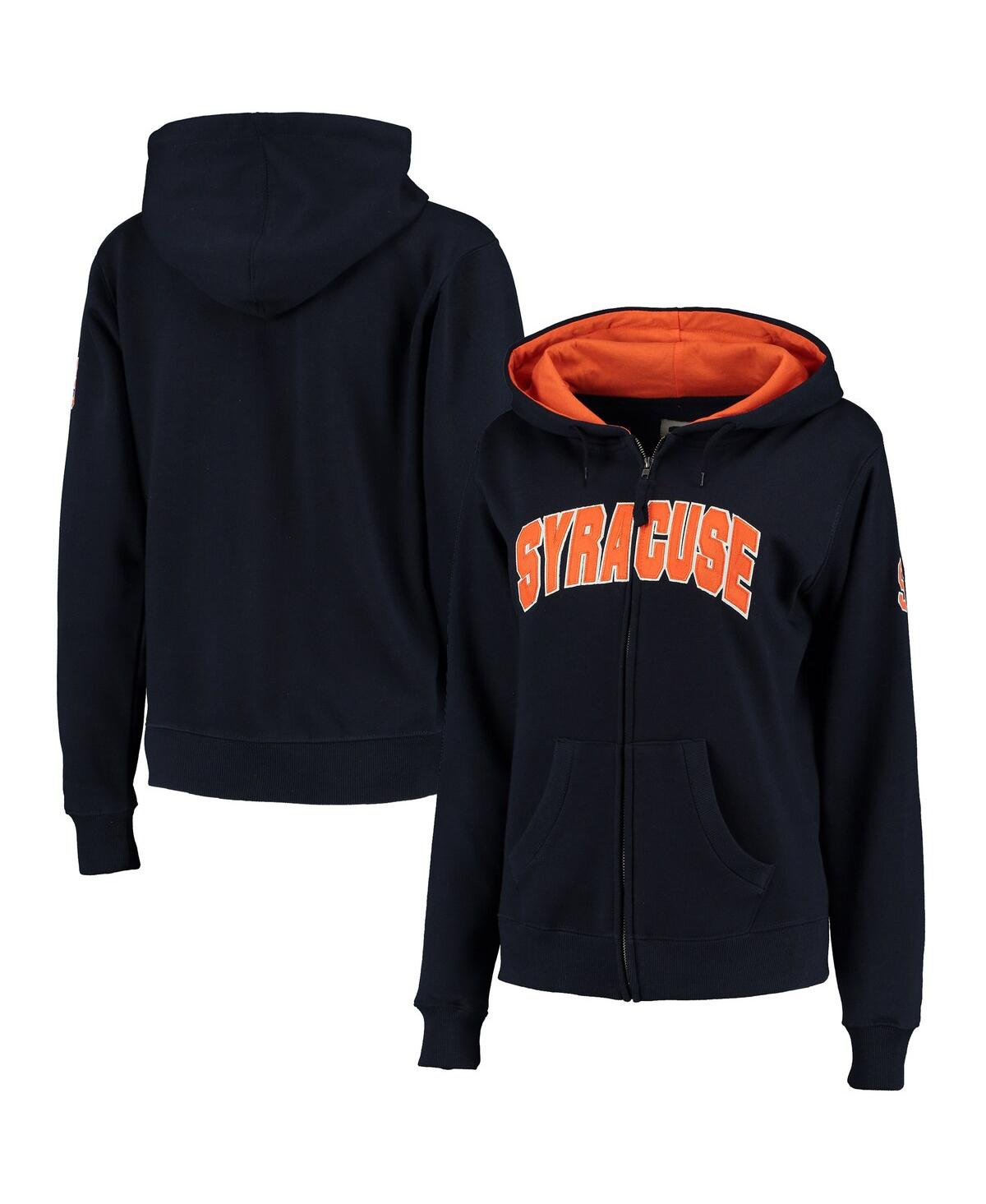 Shop Colosseum Women's  Navy Syracuse Orange Arched Name Full-zip Hoodie