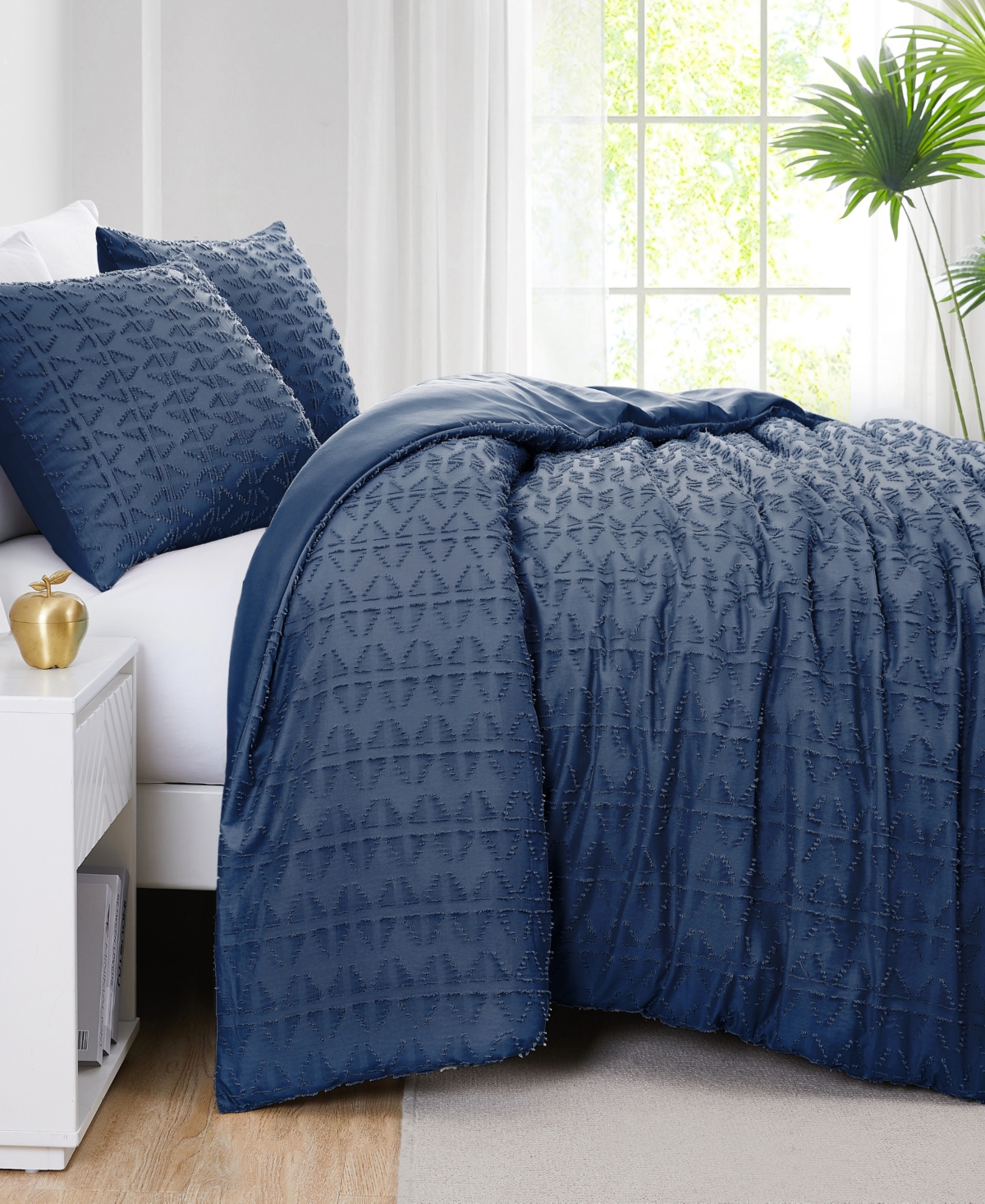 Southshore Fine Linens Dhara 3 Piece Textured Duvet Cover Set, Full/Queen