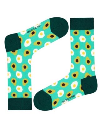 Women's Avocado W-Cotton Novelty Crew Socks with Seamless Toe Design, Pack of 1