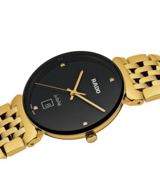 Unisex Swiss Florence Classic Diamond Accent Gold Tone Stainless Steel Bracelet Watch 38mm