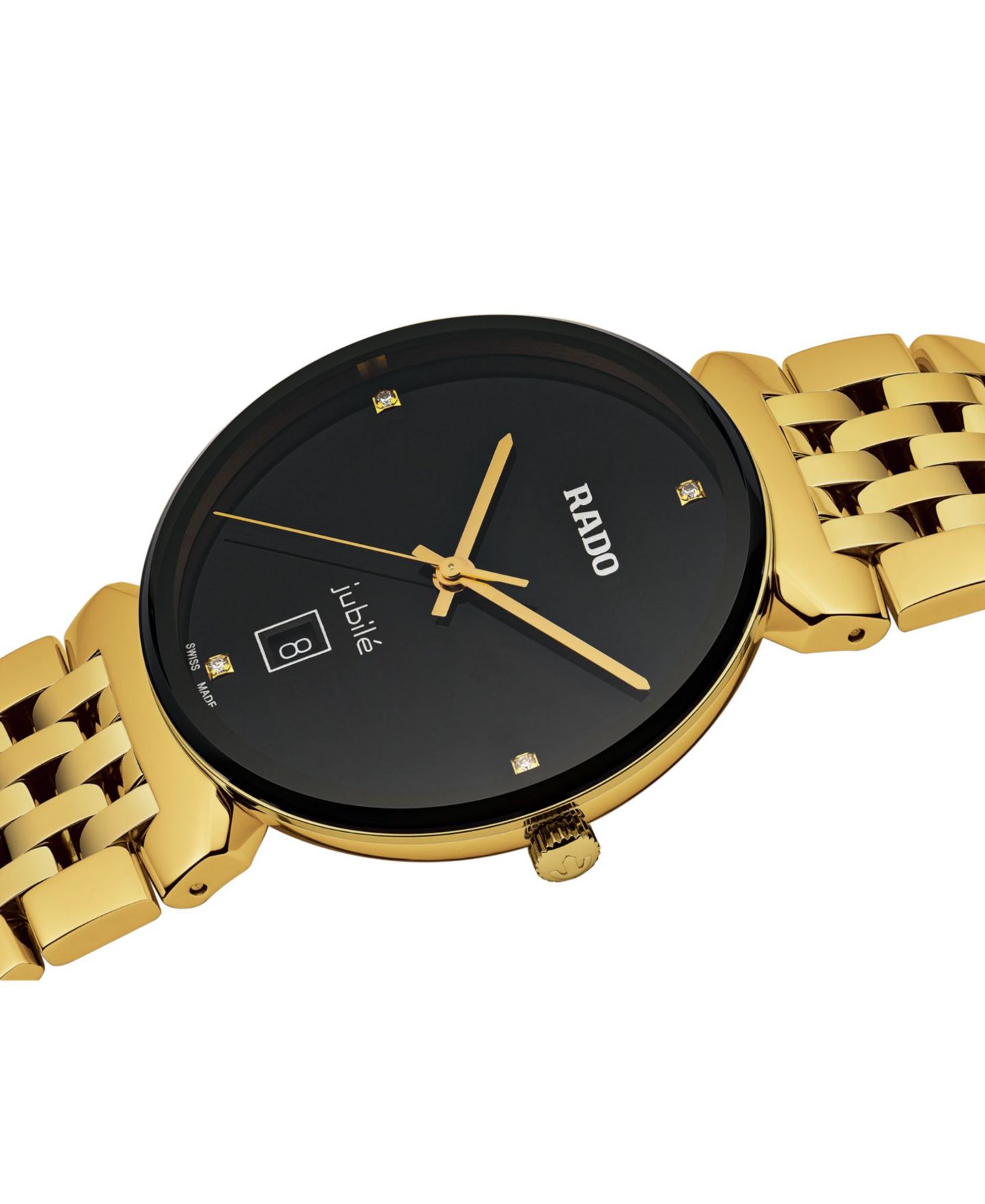 Часы Rado Florence Classic с бриллиантом, золотистая сталь, 38 мм — фото 3