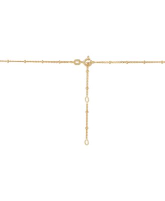 Lab Grown White Sapphire (1/5 ct.tw.), Lab Grown Blue Sapphire (1/20 ct.tw.) and Diamond Accent 18" Circle Pendant Necklace in 14k Gold-Plated Sterling Silver
