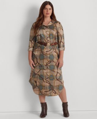 macy's plus size ralph lauren dresses