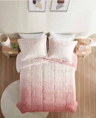 Brielle Ombre Shaggy Faux Fur 3-Pc. Comforter Set, Full/Queen