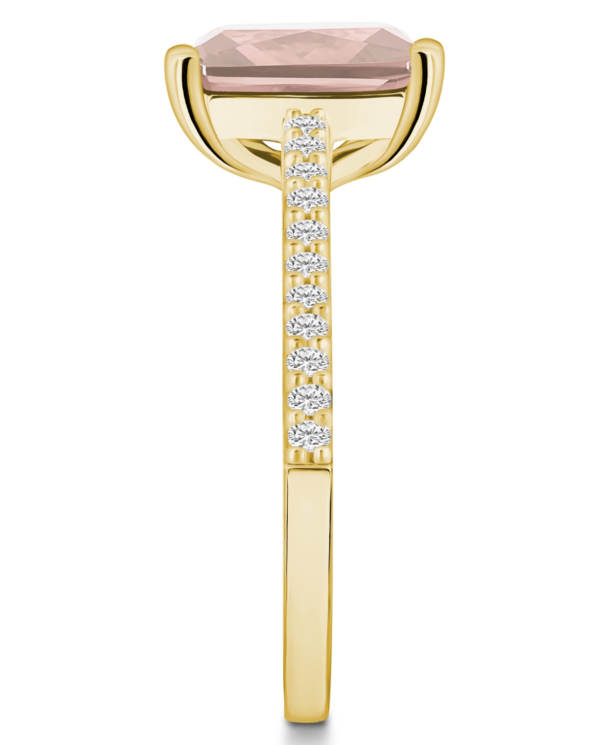 Macy's Morganite (3 ct. t.w.) and Diamond (1/4 Ring 14K Rose Gold