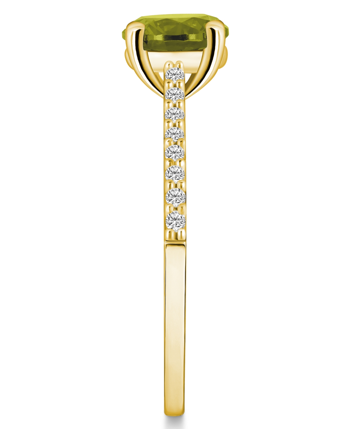 Macy's(1-1/2 ct. t.w.) and Diamond (1/6 ct. t.w.) Ring in 14K Yellow Gold - Peridot