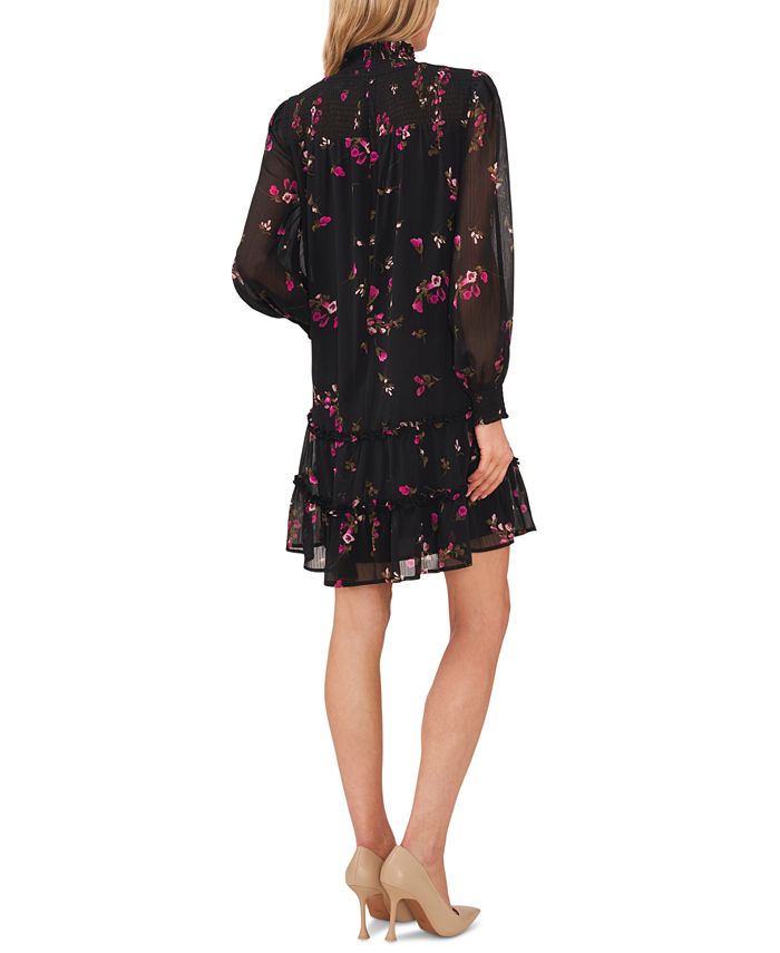 Cece women s printed long sleeve smocked dress macy s