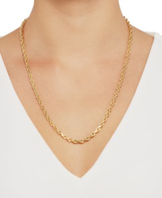 Diamond Cut Rope Chain 22“ Necklace (4-3/8mm) in 10k Yellow Gold