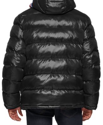 Men's Fashion Shine Quilted Hooded Puffer Jacket 