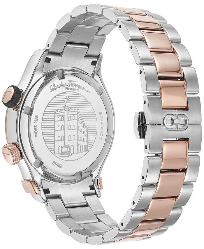 Ferragamo Salvatore Men's Swiss 1927 GMT Two Tone Stainless Steel ...