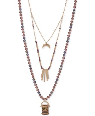 lonna & lilly - Gold-Tone Multi-Row Long Necklace, 32" + 3" extender
