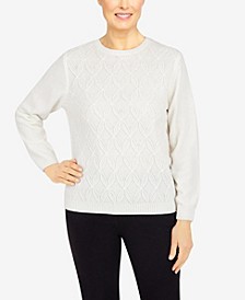 Petite Size Classics Chenille Cable Stitch Sweater
