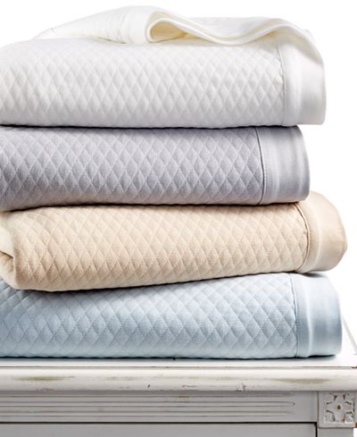Martha Stewart Collection Quilted Triple Knit Blankets, Only at Macy's
