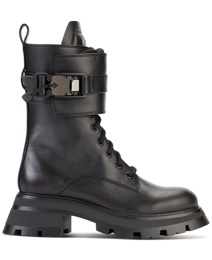 DKNY Women's Sava Lace-Up Buckled Combat Boots - Macy's
