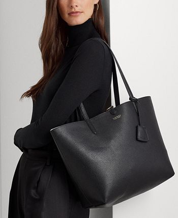 Buy the Lauren Conrad Black Faux Leather Tote Bag