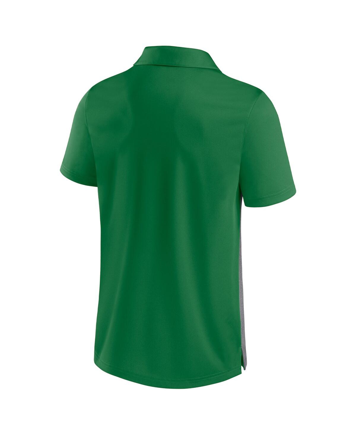 Shop Fanatics Men's  Green And Heathered Gray Oregon Ducks Split Block Color Block Polo Shirt In Green,heathered Gray