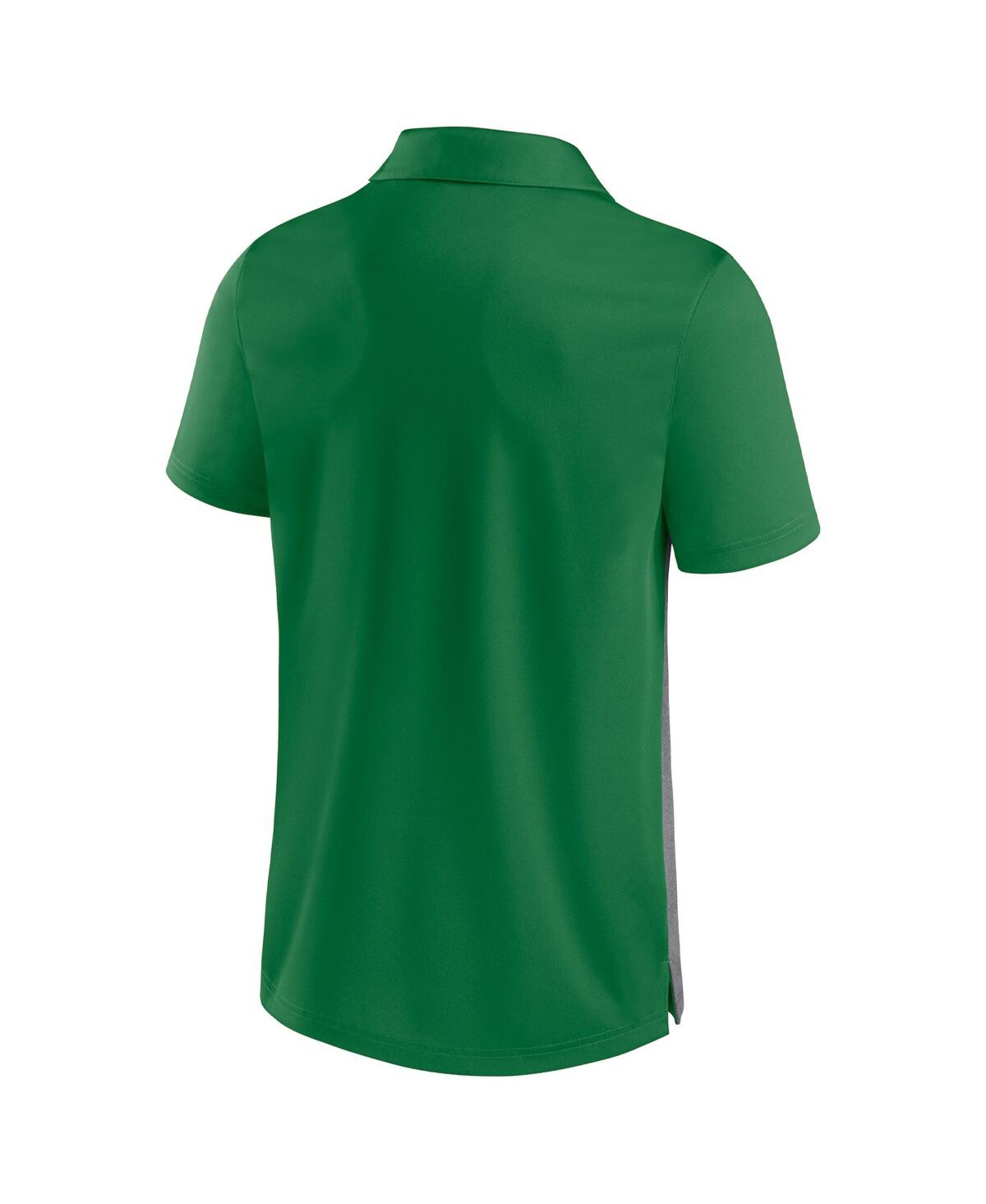Fanatics Men's  Green And Heathered Gray Oregon Ducks Split Block Color Block Polo Shirt In Green,heathered Gray