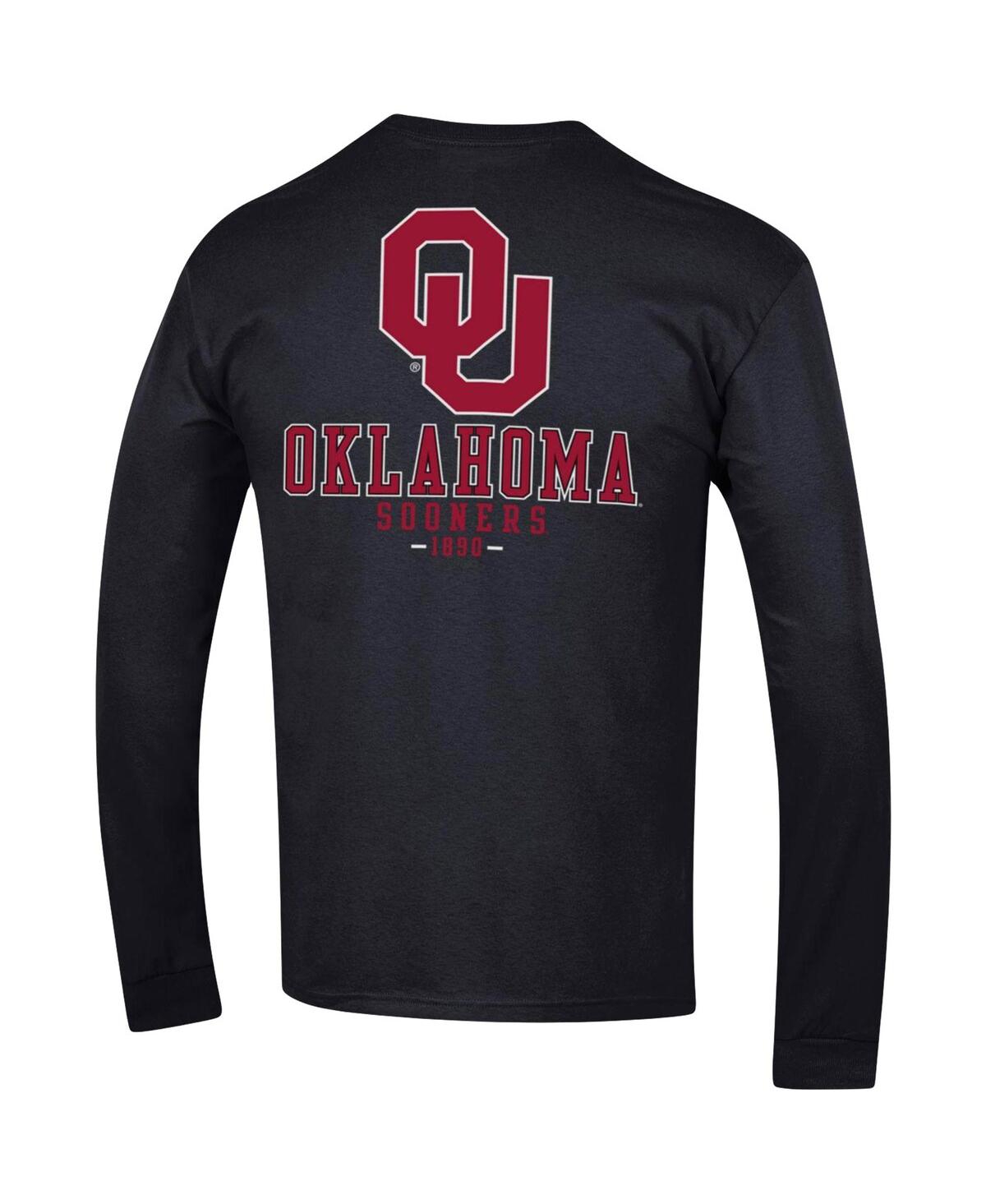 Men's ChampionOklahoma Sooners Team Stack Long Sleeve T-shirt - Black