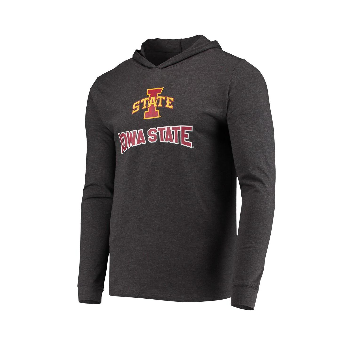 Men's Cardinal, Charcoal Iowa State Cyclones Meter Long Sleeve Hoodie T-shirt and Jogger Pants Sleep Set