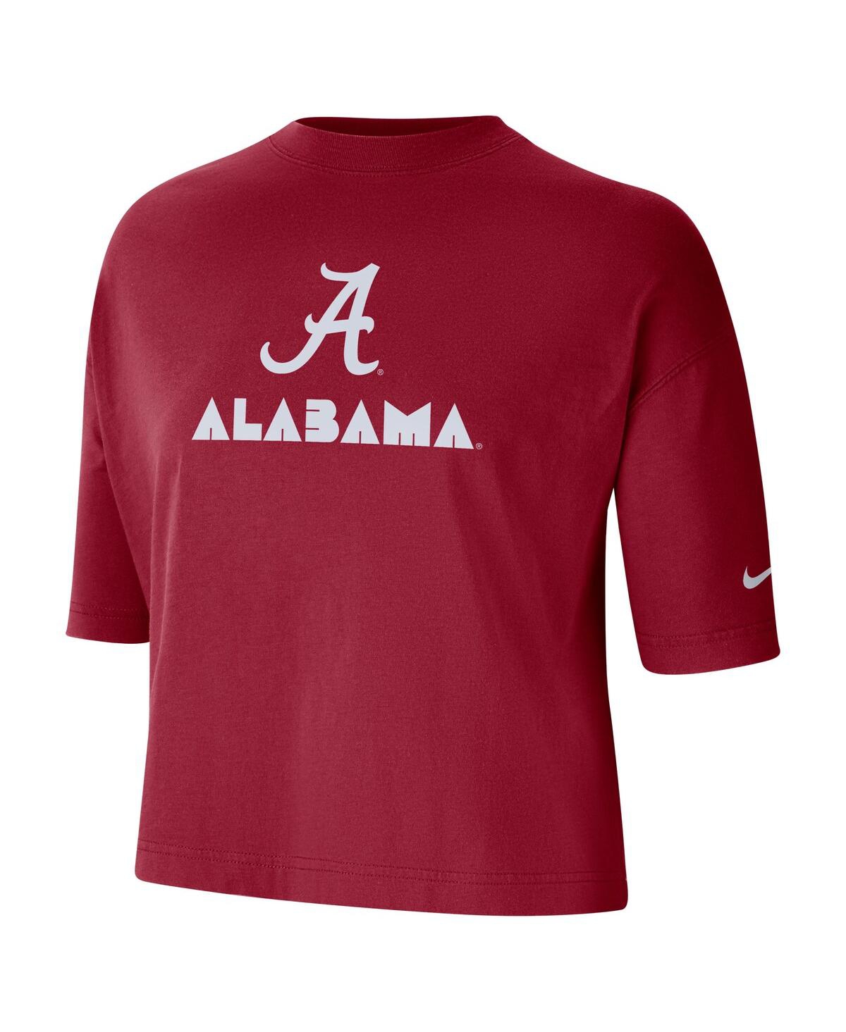 Nike Crimson Alabama Crimson Tide Crop Performance T-shirt In Crimson