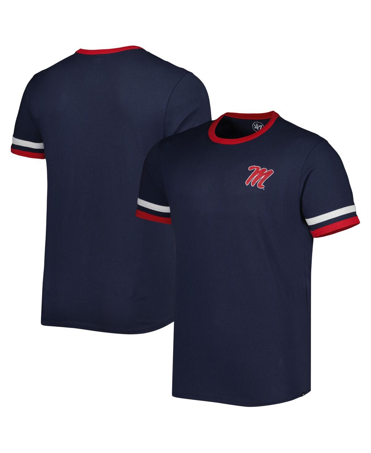 47 BRAND MEN'S '47 NAVY OLE MISS REBELS OTIS RINGER T-SHIRT 