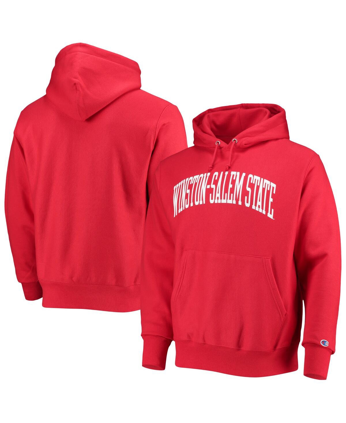 Champion Red Winston-salem State Rams Tall Arch Pullover Hoodie In Red