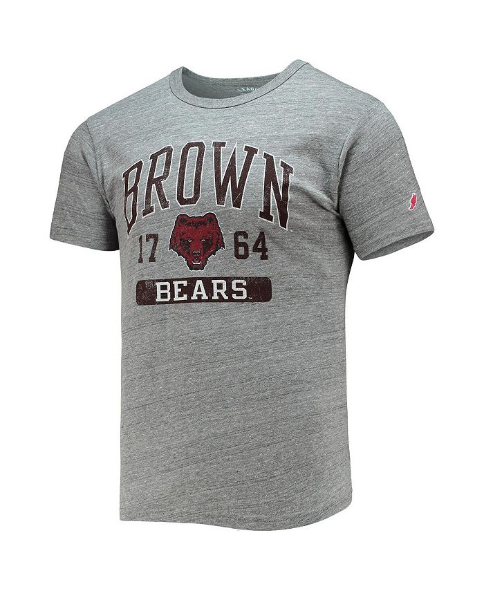 League Collegiate Wear Men's Heathered Gray Brown Bears Volume Up ...