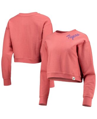 Women's Orange Clemson Tigers Corded Timber Cropped Pullover Sweatshirt