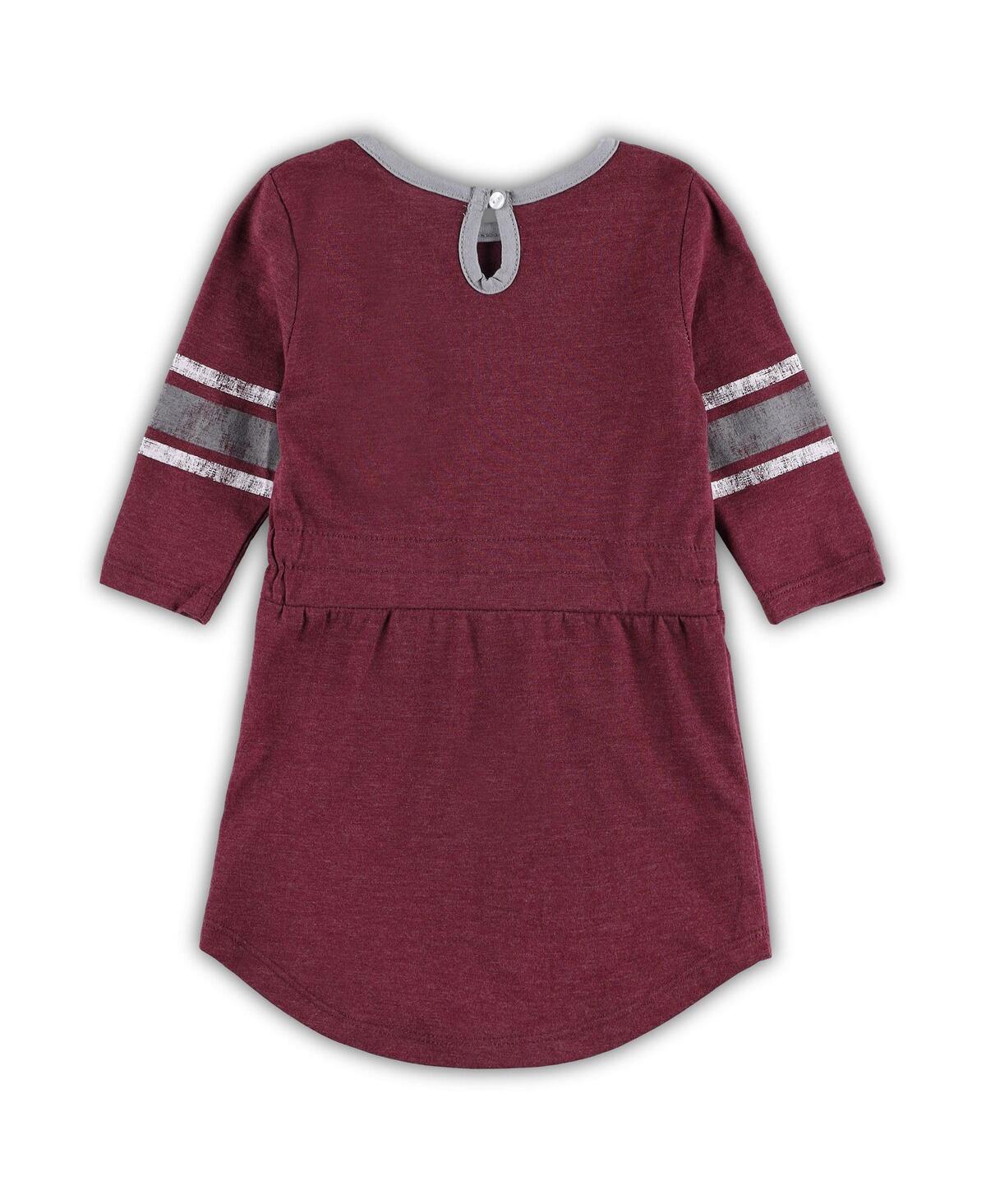 Shop Colosseum Toddler Girls  Heathered Maroon Texas A&m Aggies Poppin Sleeve Stripe Dress