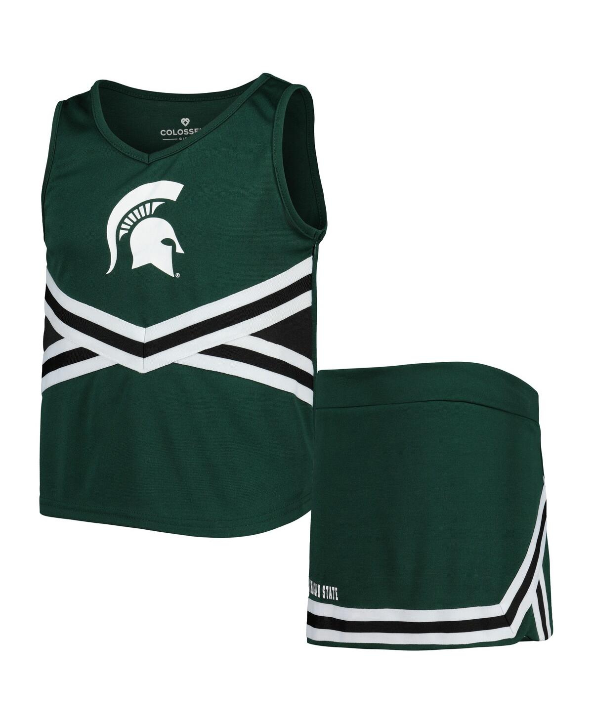 Shop Colosseum Big Girls  Green Michigan State Spartans Carousel Cheerleader Set