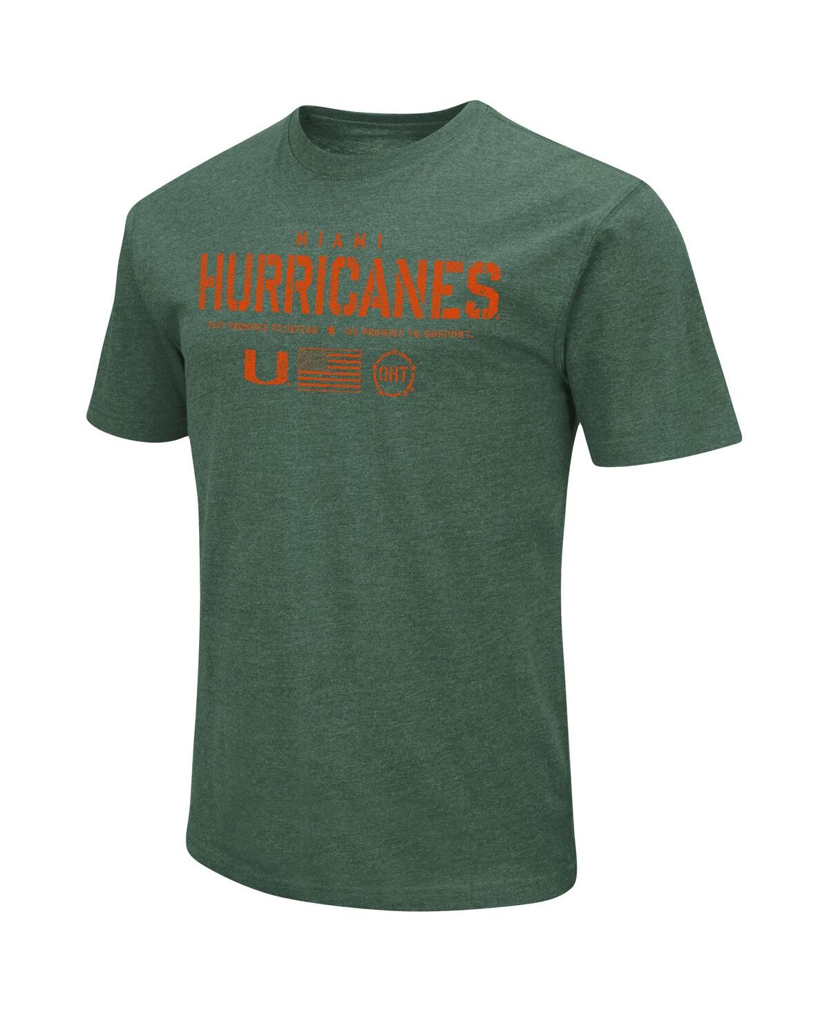 Shop Colosseum Men's  Green Miami Hurricanes Oht Military-inspired Appreciation Flag 2.0 T-shirt